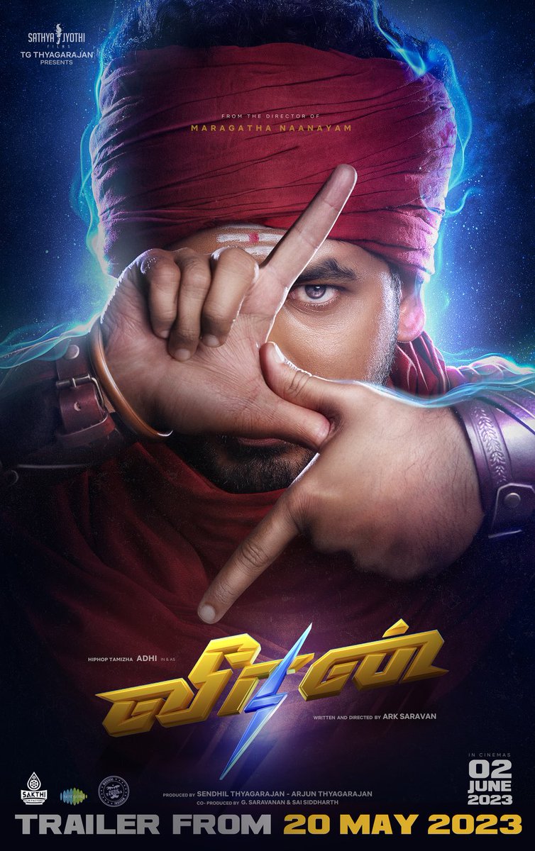 ARK Saravan (@arksaravan_dir) on Twitter photo Get ready for the arrival of Thunderkaaran ⚡🎉
Fun maxx #Veeran Trailer releasing on MAY 20th 💥🤩
Grand Theatrical Release On June02nd
<a href="/hiphoptamizha/">Hiphop Tamizha</a> <a href="/VinayRai1809/">Vinay Rai</a> <a href="/kaaliactor/">Kaali Venkat</a> <a href="/editor_prasanna/">Prasanna.G.K</a> <a href="/deepakdmenon/">Deepak D Menon</a> <a href="/saregamasouth/">Saregama South</a> <a href="/SakthiFilmFctry/">Sakthi Film Factory</a> <a href="/SathyaJyothi/">Sathya Jyothi Films</a> Get ready for the arrival of Thunderkaaran ⚡🎉
Fun maxx #Veeran Trailer releasing on MAY 20th 💥🤩
Grand Theatrical Release On June02nd
<a href="/hiphoptamizha/">Hiphop Tamizha</a> <a href="/VinayRai1809/">Vinay Rai</a> <a href="/kaaliactor/">Kaali Venkat</a> <a href="/editor_prasanna/">Prasanna.G.K</a> <a href="/deepakdmenon/">Deepak D Menon</a> <a href="/saregamasouth/">Saregama South</a> <a href="/SakthiFilmFctry/">Sakthi Film Factory</a> <a href="/SathyaJyothi/">Sathya Jyothi Films</a>