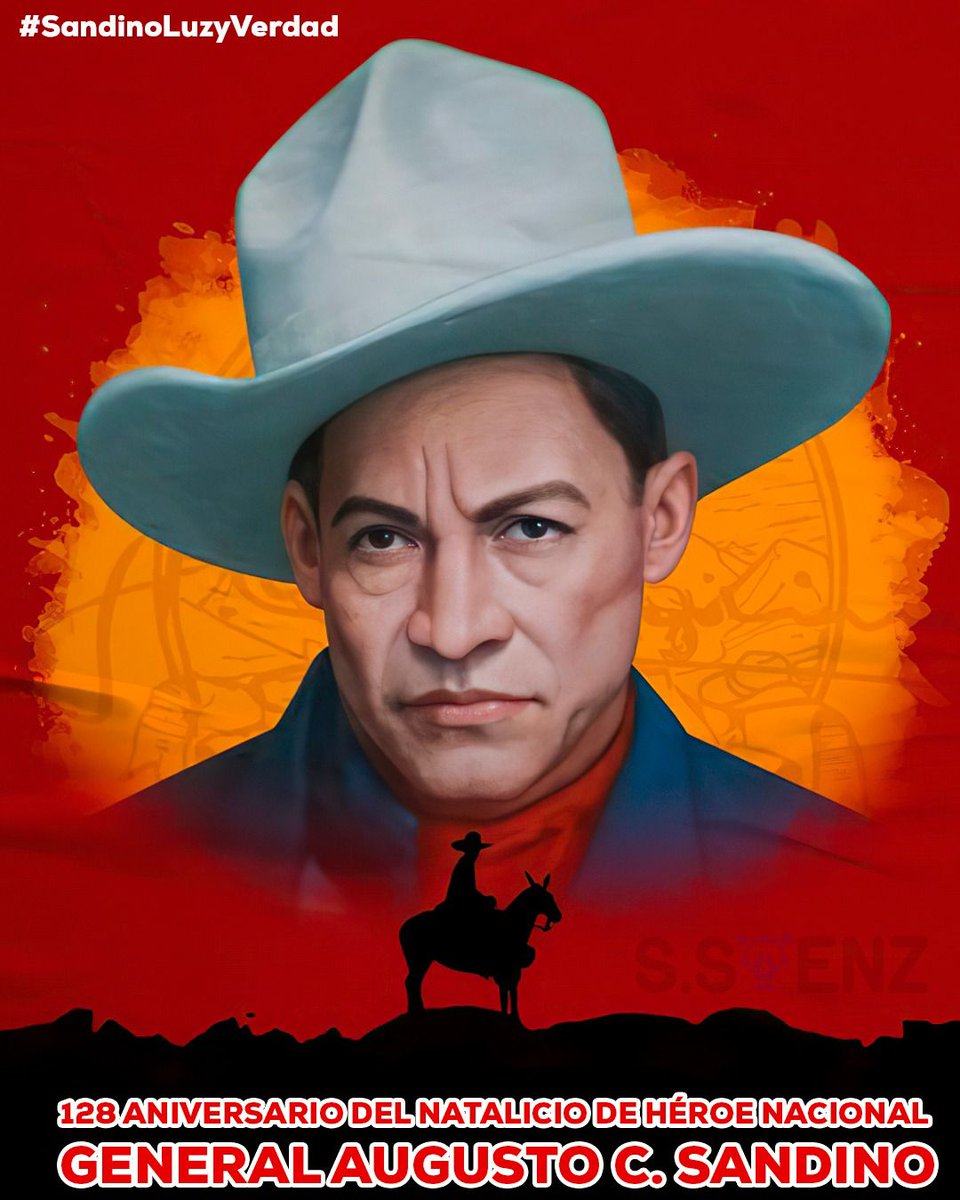 #UnidosEnVictorias 
Celebramos el 128 aniversario del Natalicio del General de Hombres y Mujeres libres. Augusto C. Sandino. Patria Libre o Morir.
#SandinoLuzYVerdad 
#LeonRevolucion