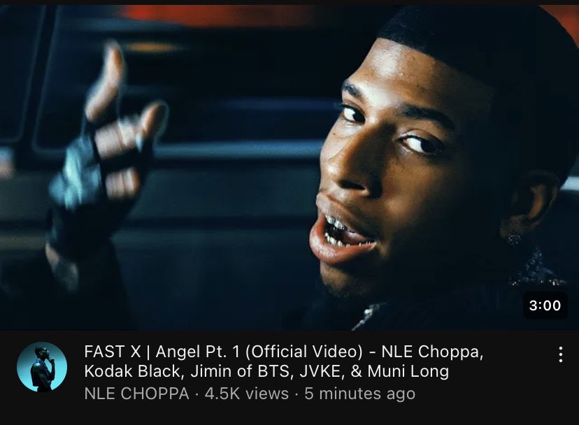 btschartmaster's tweet photo. “Angel Pt.1 (official video)” by Kodak Black, NLE Choppa, #JIMIN, JVKE and Muni Long is now available on YouTube!

https://t.co/dao4r7NtzK https://t.co/zkpRAxCge1