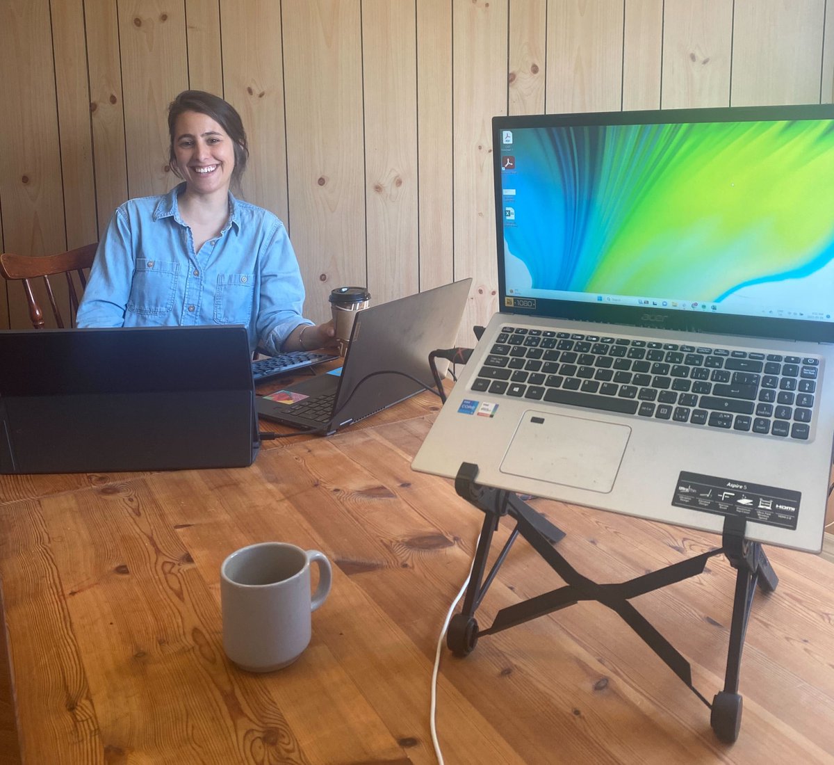 Emily & @briannacourneya are co-working in #halifax today - it's rad to be remote but also so rad when we can meet up! #remoteteam #workfromhome #workfromhomelife #Halifax