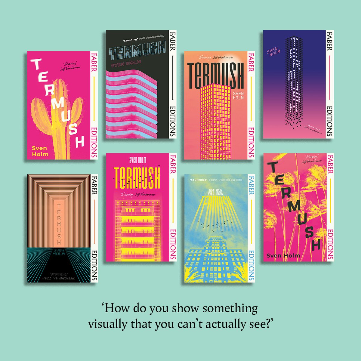 FaberBooks's tweet photo. How do you design a cult classic? Over on the Journal, designer @robbie_porter tells us how he created a cover as arresting and eerie as Sven Holm’s Termush – and gives us a chance to admire the covers that could have been.

https://t.co/NkPXK6i6qw https://t.co/RXZm2MgVQZ