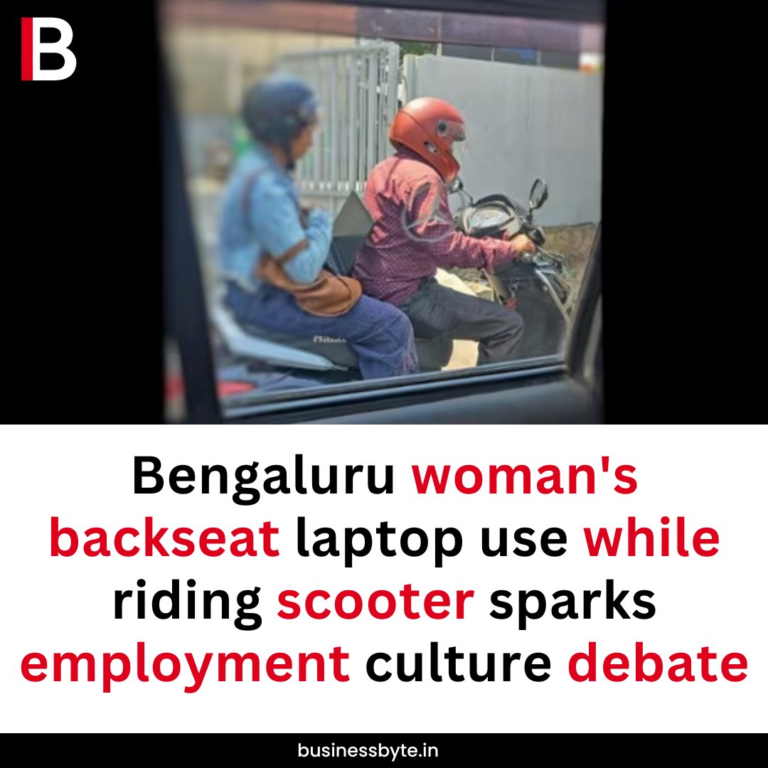 A #bengaluru woman using her laptop while sitting in the back of the vehicle raises discussion on the #culture of #employment