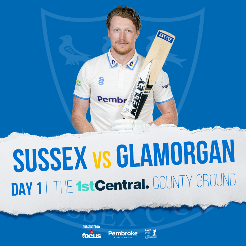 SussexCCC's tweet photo. Back out to bat after bowling Glamorgan out for 123, Orr and Haines at the crease - COME ON SUSSEX! 🙌
Watch Sussex vs Glamorgan live and follow the blog on the Matchday Centre. 📺 ⬇ #GOBTS