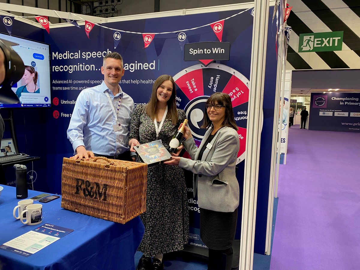 PrimaryCareShow's tweet image. Congratulations to Dictate.It winners of Best Small Stand at #PrimaryCareShow 

Visit them on stand 63 before the show closes at 4.30pm! 

#PCPH2023