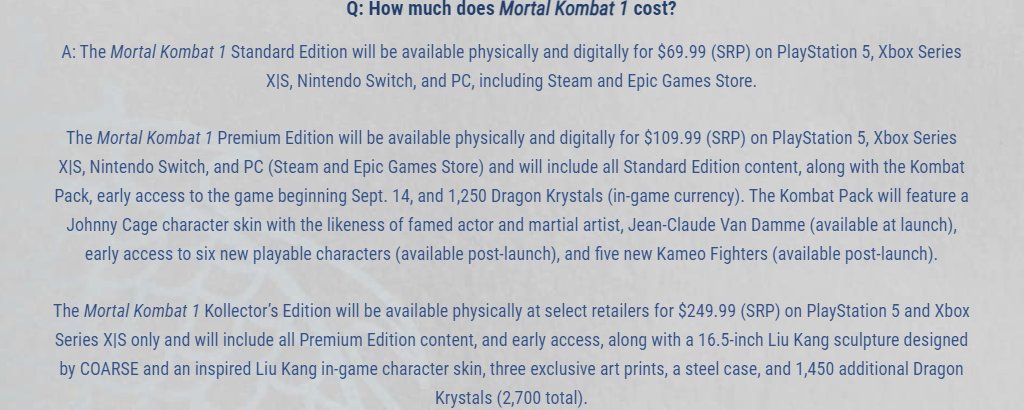 Mortal Kombat 1 PS5 Playstation 5