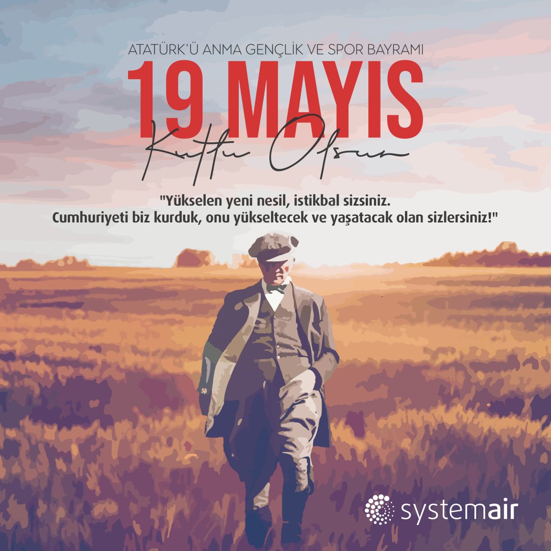 Azim ve inançla ulusumuzun kaderini şekillendiren, temelini mücadele ve başarıyla oluşturduğumuz 19 Mayıs Atatürk’ü Anma, Gençlik ve Spor Bayramı’nı Cumhuriyetimizin 100. yılında büyük bir coşkuyla kutluyoruz. 

#systemair #systemairtr #19mayıs
