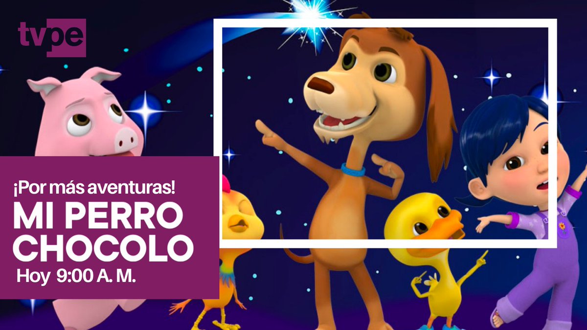 tvperupe's tweet photo. Diviértete con las aventuras del perro #Chocolo quien viene junto a Josefina, Lila, Monito, Pancho y todos los amigos de 1, 2, 3 ¡A jugar!
#LaSeñalQueNosUne https://t.co/gB4MMoMov0