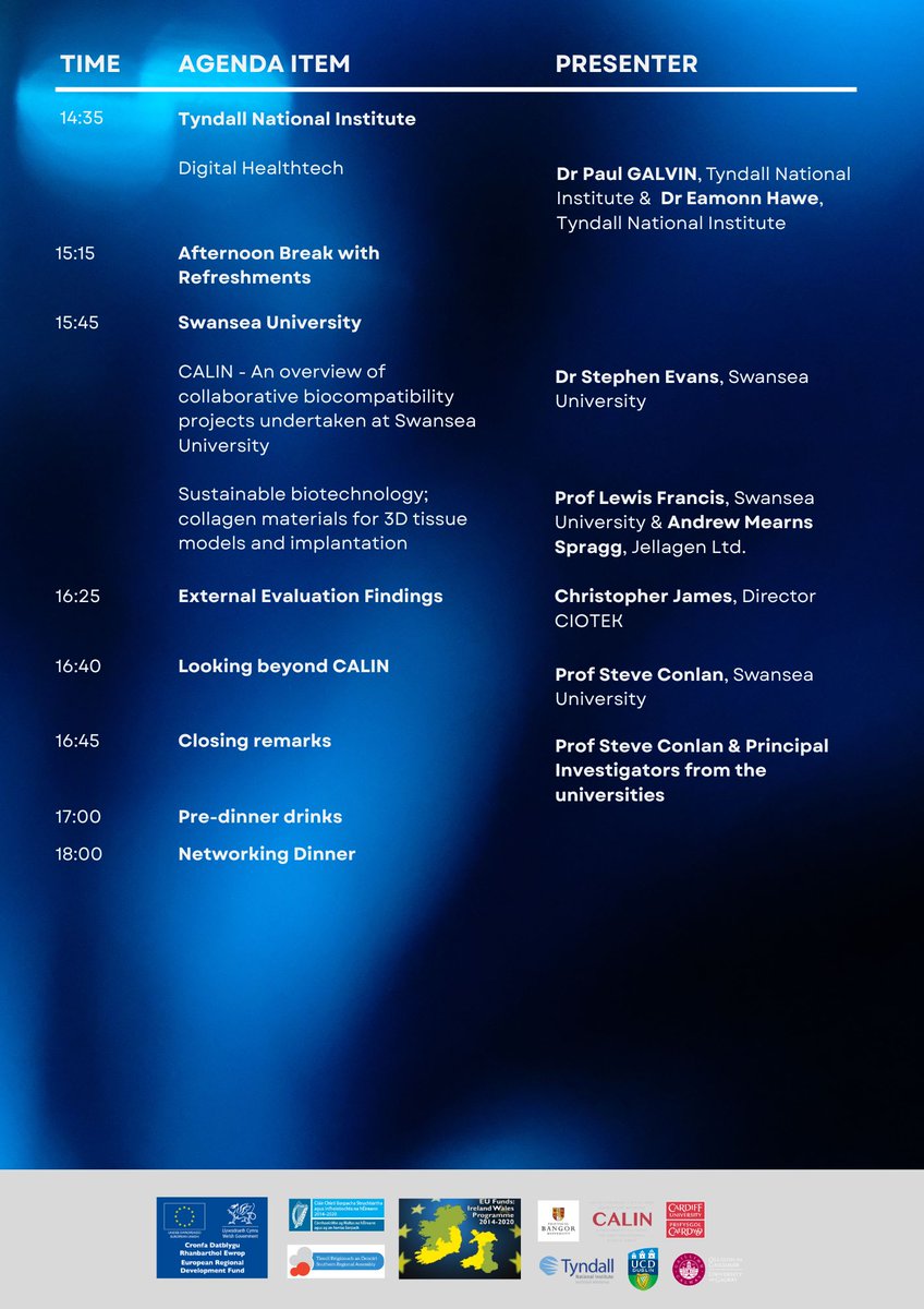 Edrychwch ar yr hyn sydd gennym ar eich cyfer chi! Nid yw hi'n rhy hwyr i gofrestru. Dilynwch y ddolen isod: eventbrite.com/e/calin-enhanc…

#gwyddorbywyd #arloesi #digwyddiad #agenda #CymruIwerddon