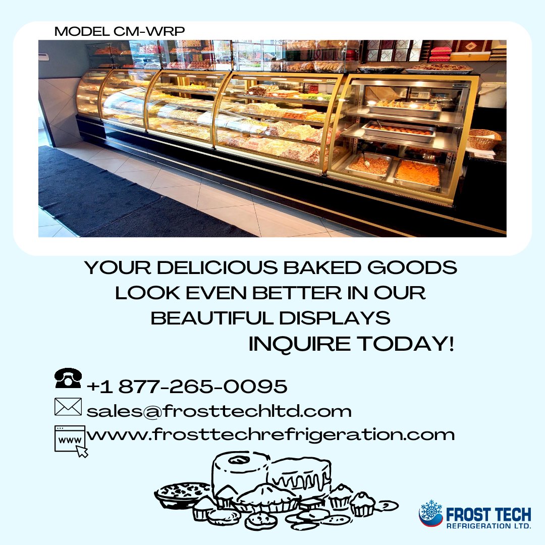 FrostTechRefrig's tweet photo. Check out our beautiful displays and more on our website!
https://t.co/fBvnbuIlWh
#pastrydisplaycase #pastry #display #bakerydisplay #pastrycase #pastrydisplay #bakerydisplaycase #gelatodisplay #gelatocase #icecreamdisplay #meatcase #delicase #meatdisplaycase #Toronto https://t.co/gYD6g9amYb