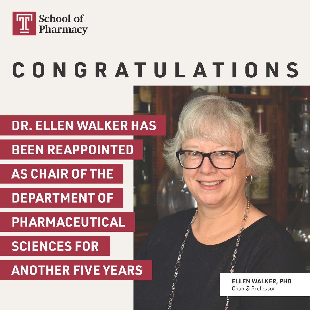 Congrats, Dr. Walker! @templeuniv @csttemple @templehealth @templemedschool #templemade #pharmaceuticalsciences #womeninleadership #womeninscience #highereducation #womeninstem