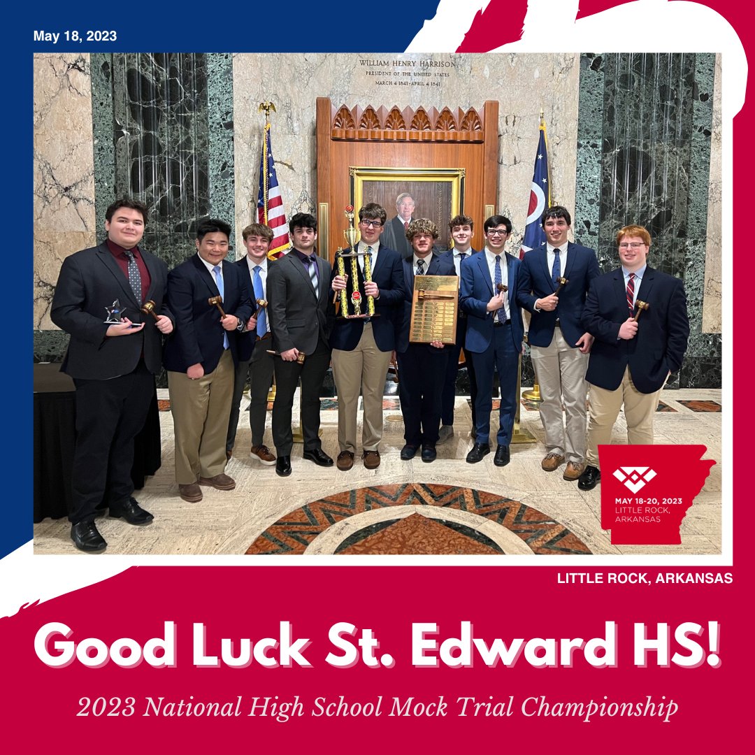 Good Luck to St. Edward High School (<a href="/wearesteds/">St. Edward High School</a>) as they compete in Arkansas at the National High School Mock Trial Championship!