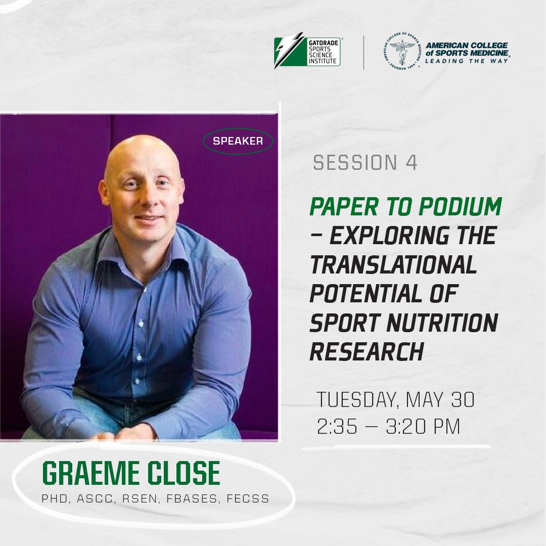 Learn how to build sports nutrition strategies for your athletes based on ever-evolving research in this #GSSI hosted pre-con event at #ACSM23. Register now: bit.ly/3pHRLOI