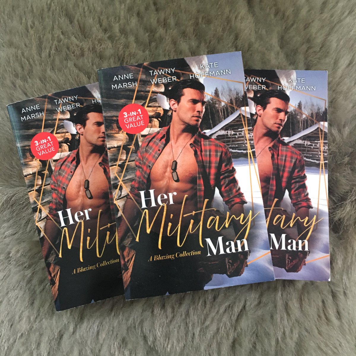 One of the things I love about Harlequin author copies are the multi-author bundles and my first reaction is honestly FREE BOOKS!!!(even though I should obviously be first in line to buy other authors' books because that's more supportive than saying "Hey! Hot lumberjack cover!")