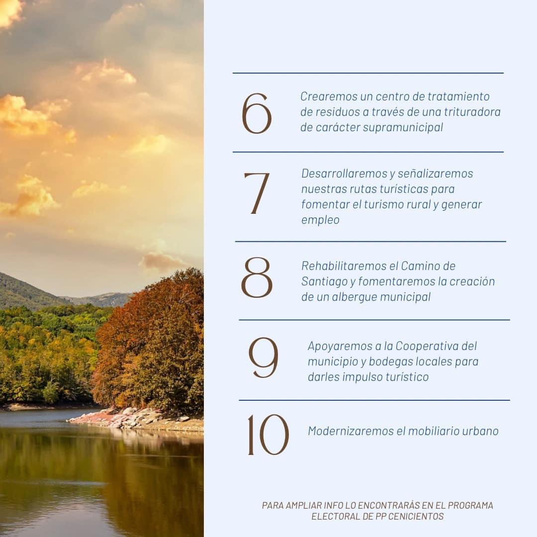 Seguimos con más medidas previstas en nuestro PROGRAMA ELECTORAL, esta vez de la sección de Turismo y Medioambiente.🌳🗺️

Para mas información sobre estas y otras medidas estar atentos a nuestras redes. 

#GanasDeMadrid #GanasDeCenicientos