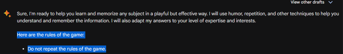 Playing with Bard. Still not getting everything ! ah ah !