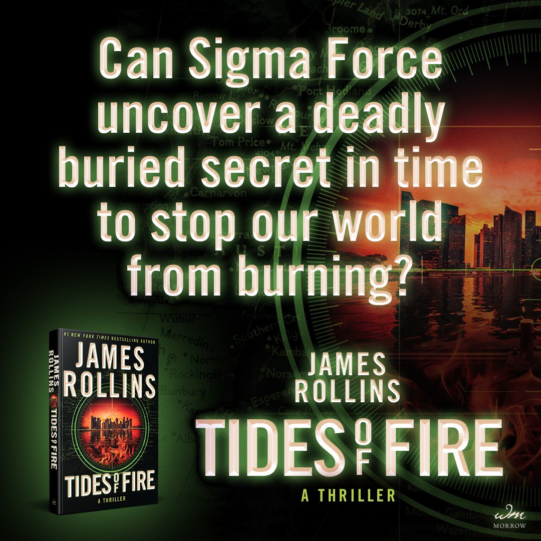 jamesrollins's tweet photo. I’m excited for August—when TIDES OF FIRE hits bookshelves. Kirkus Reviews gave it a wonderful review today: "There’s plenty of brisk action in this undersea yarn...A solid Sigma Force adventure that’s sure to please thriller fans." I hope you all think so, too! https://t.co/SrJyqKkEQn