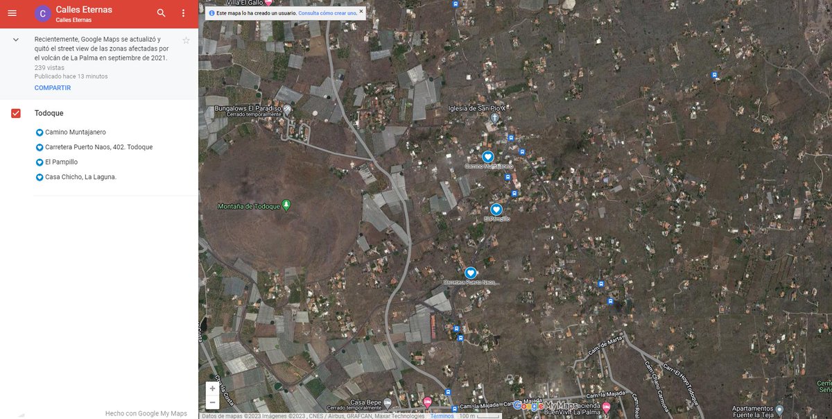 ElTimeLaPalma's tweet photo. 'Calles Eternas', el mapa interactivo que mantiene los recuerdos que borró el volcán 
#lapalma #volcanlapalma #afectadosvolcanlapalma #losllanos #todoque #lalaguna #lasmanchas 

https://t.co/HDNIDrud4y https://t.co/VyoJcpStmH