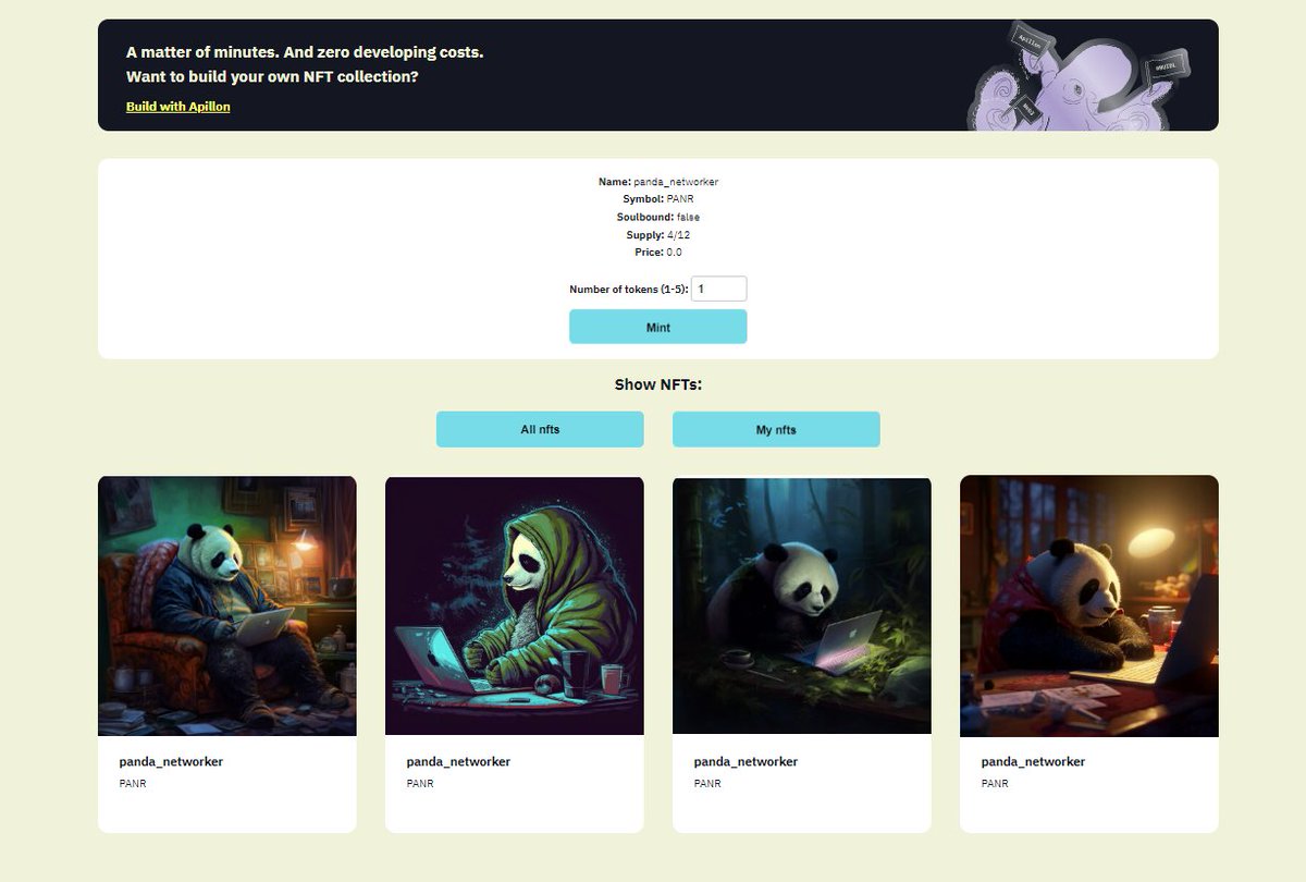 RaygRuiz's tweet photo. 📢 I've just launched my own collection of NFTs on the incredible @Apillon platform powered by the innovative @MoonbeamNetwork NFT service. 🚀✨

It's as easy as #123NFT! Join me in this creative journey.

🔗 Check out my collection here: https://t.co/Mc8yijnb2k

#NFT #digitalart  #cryptoartist #Collectibles #Creativity #COMPETITION #Apillon #MoonbeamNetwork
