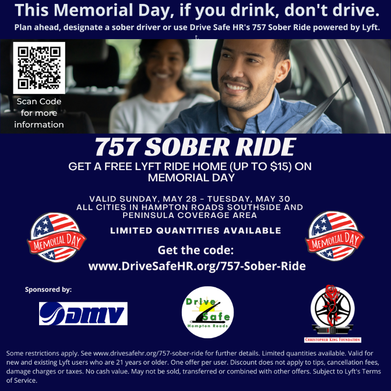 DriveSafeHR's tweet photo. #MemorialDay is coming up! Be sure to claim your code by adding it to the Lyft app. Limited Quantities. Code Available 3 PM, Sunday, May 28th. https://t.co/aaIQNnc0cW https://t.co/EF4vAVxFKx
