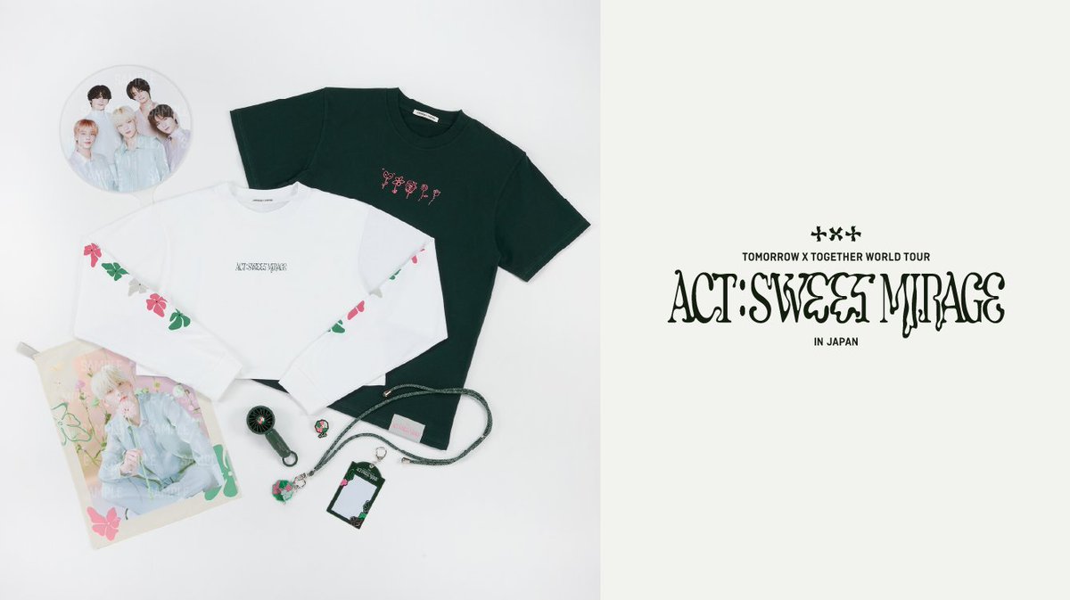 TOMORROW X TOGETHER WORLD TOUR ＜ACT : SWEET MIRAGE＞ IN JAPAN 追加公演 OFFICIAL MERCHANDISE 事前予約販売決定！

詳しくはこちら→ txt-official.jp/news/detail.ph…

#TOMORROW_X_TOGETHER #TXT #ACT_SWEET_MIRAGE #TXT_ASM_TOUR