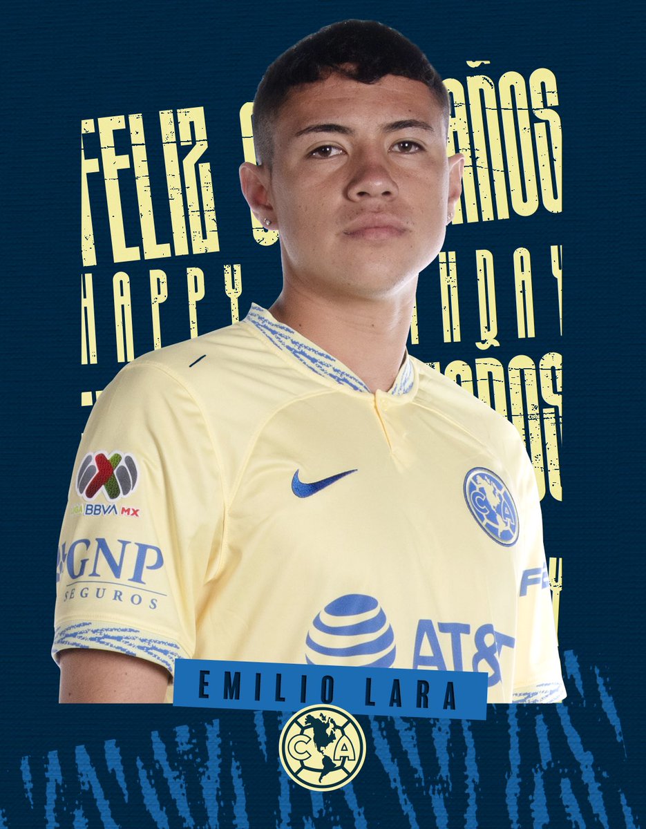ClubAmerica's tweet photo. 🎂 ¡Feliz cumpleaños, Emilio Lara! 🎊
Dejen en los comentarios sus felicitaciones a nuestro Águila 🦅 @Laracont1Emilio, en este día tan especial ✨💫
 
#SomosAmérica💙💛 https://t.co/H8RXqJx9hY