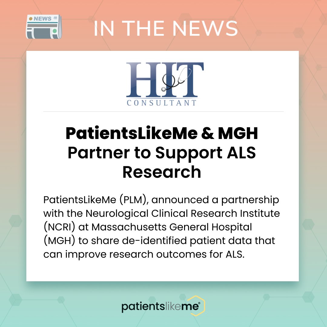 PatientsLikeMe (@patientslikeme) on Twitter photo #ICYMI: Yesterday, we announced our partnership with <a href="/MGHNeurology/">MGH Neurology</a> to improve #research outcomes from #ALS. Thanks for covering <a href="/hitconsultant/">HIT Consultant Media</a>! Learn more here: bit.ly/3odVIdy #ICYMI: Yesterday, we announced our partnership with <a href="/MGHNeurology/">MGH Neurology</a> to improve #research outcomes from #ALS. Thanks for covering <a href="/hitconsultant/">HIT Consultant Media</a>! Learn more here: bit.ly/3odVIdy