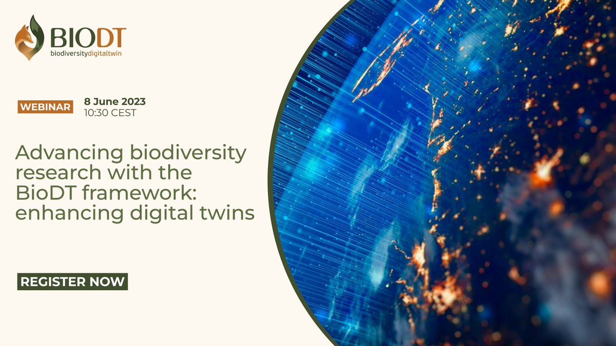 BioDT hosts a webinar to provide an in-depth technical overview of the development process for the #biodiversity #digitaltwin prototypes.
Register now for free and join us on 8 June at 10:30 (CEST)!
➡️bit.ly/3oeKLZg