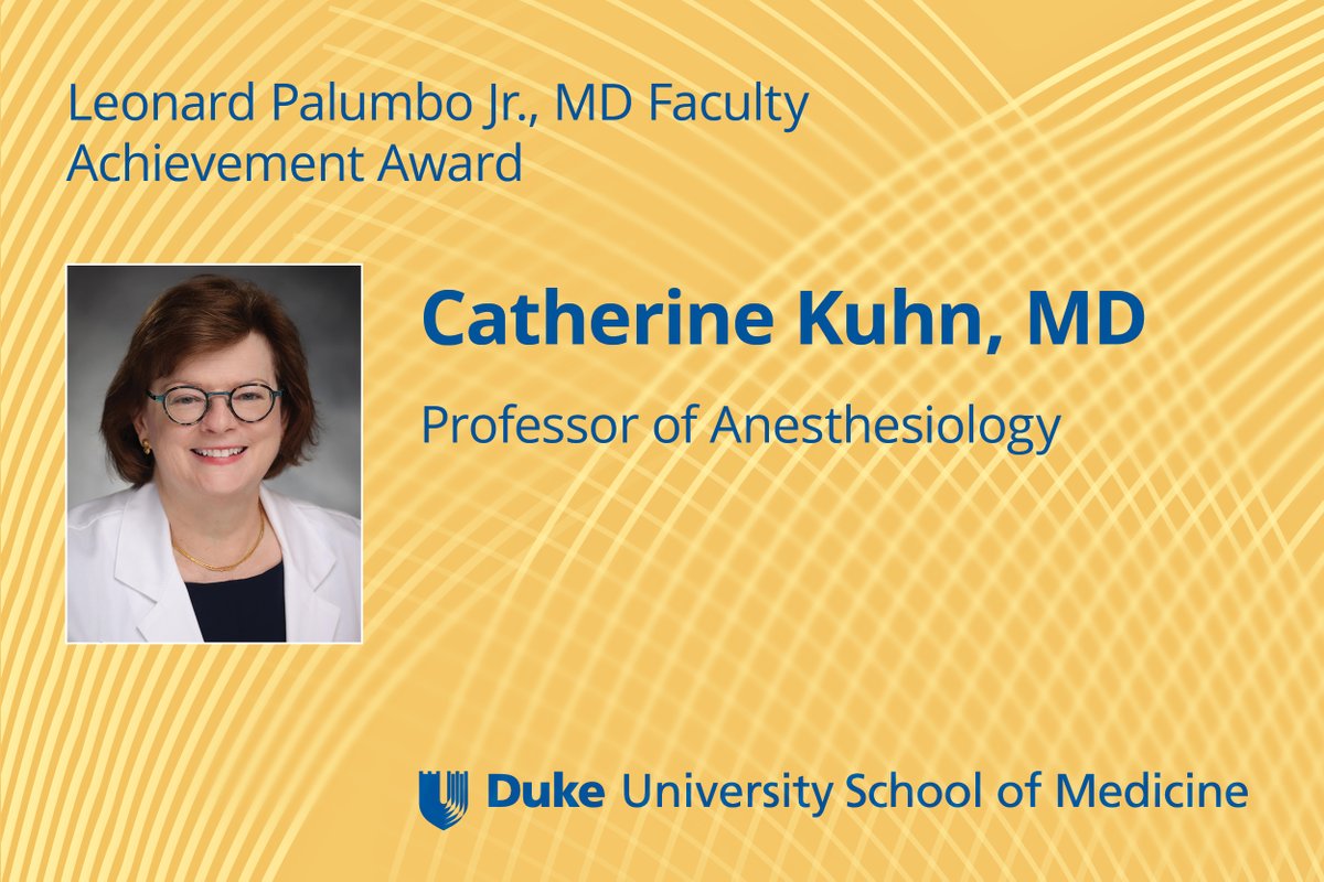 Congratulations to Catherine Kuhn!

The Leonard Palumbo Jr., MD Faculty Achievement Award recognizes members of the faculty who display dedication to compassionate patient care  and excellence in the teaching and mentoring of young physicians.