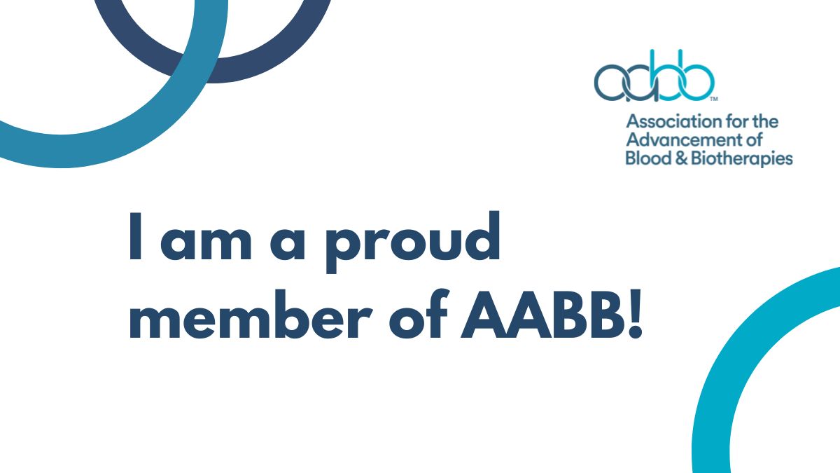 AABB's tweet photo. AABB members are represented at every step of transfusion medicine and biotherapies. From donor to patient. From lab to bedside.
What makes you proud to be an AABB member? #AABBFamily
https://t.co/jJ9n4vkoGh https://t.co/WqSfCntDAI