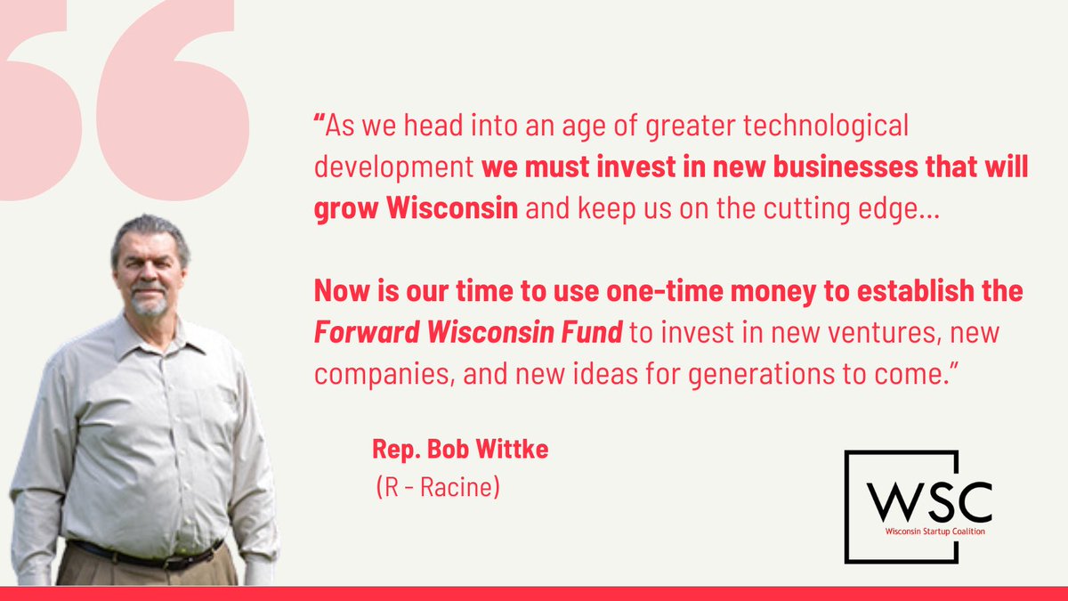 We applaud <a href="/RepWittke/">Rep. Robert Wittke</a> for proposing the Forward Wisconsin Fund, a $75 million venture capital fund of funds would make $300m in public/private investments in job-creating Wisconsin startups. 

Details: biztimes.com/state-budget-p…