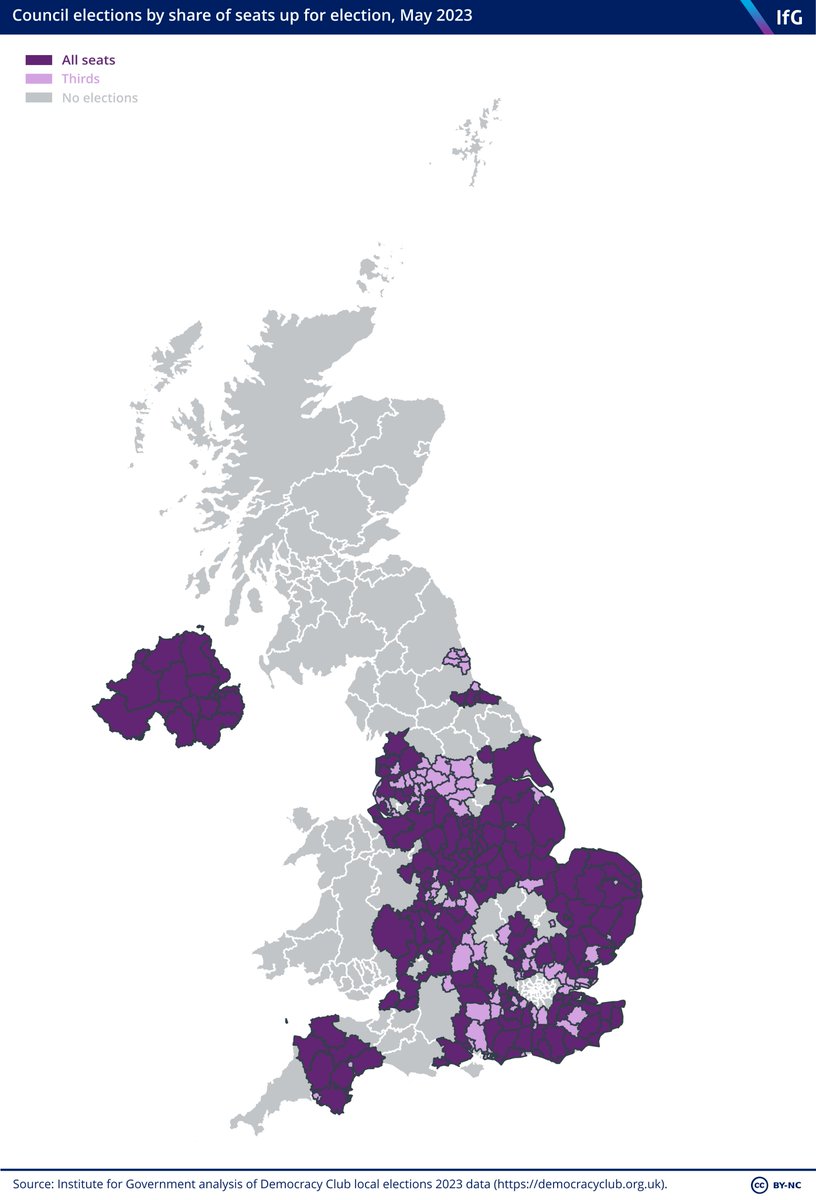 It is #LocalElection2023 day in Northern Ireland

Today, all 462 seats in all 11 local authorities in Northern Ireland are being contested 🧵

instituteforgovernment.org.uk/explainer/loca…

1/7