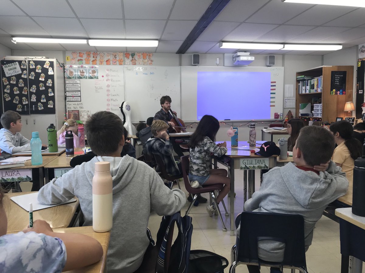 OurLourdes's tweet photo. Mr. Tenson brought in the Chello to play for the classes today! https://t.co/JNfFZVjEqq