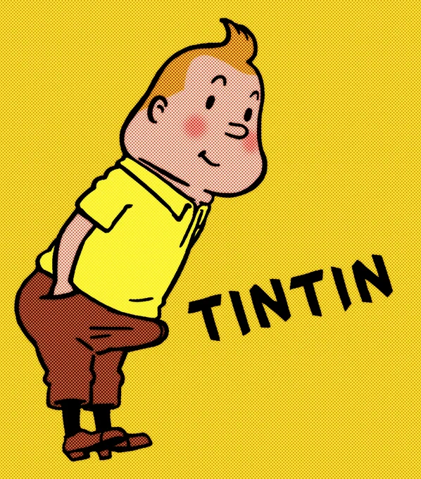 2015年晩秋、比較的精度の高いAIによって生成されたタンタンのイラスト。「 TIN TIN 」というお題に対し、AIがフランス語と日本語との間で解釈の葛藤を起こしていた様が、生々しく伝わって来る。これは絵としては失敗作だが、AIイラストの歴史を語る上では一級品の資料だろう。
