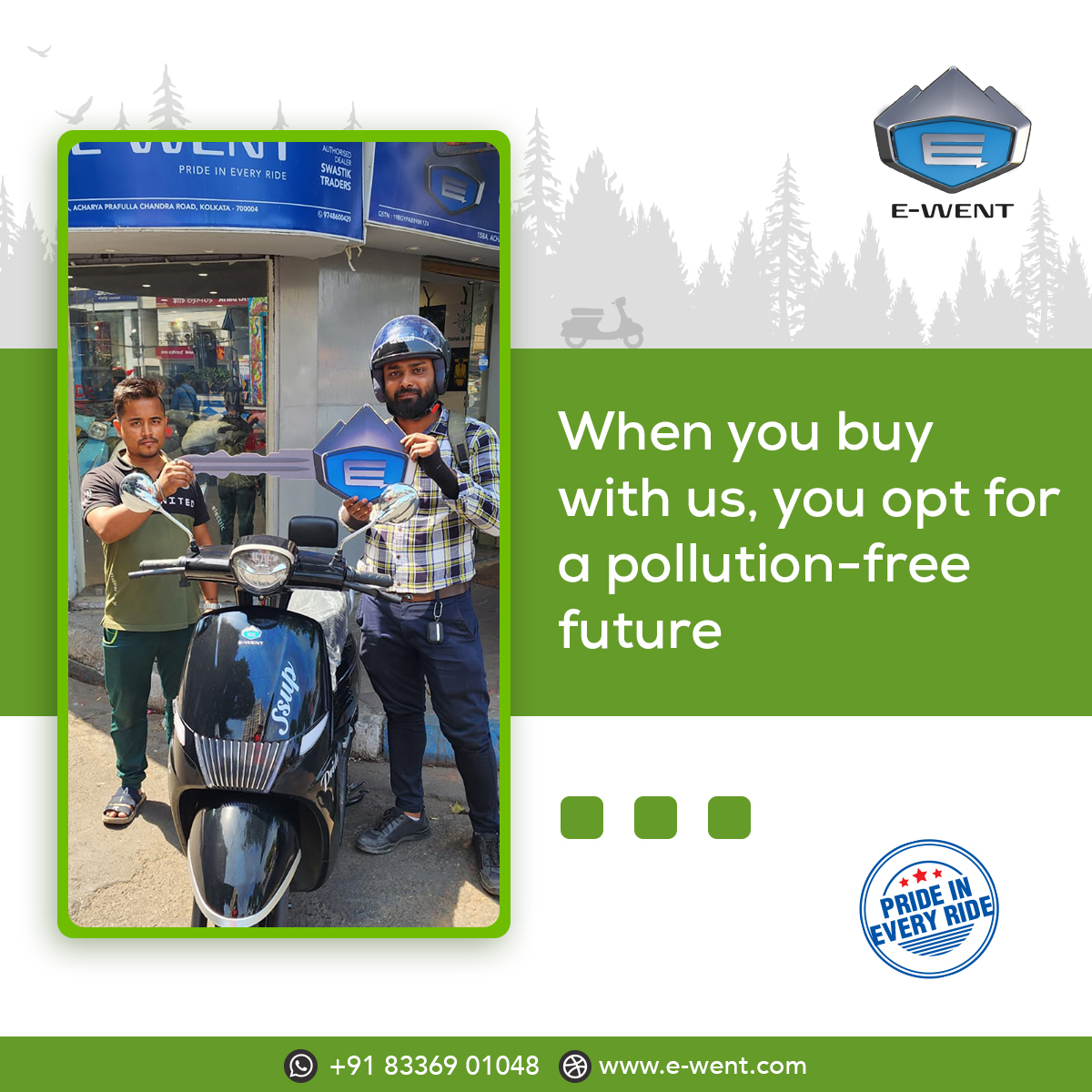 Our happy customers with E-Went Scooter for their environment friendly ride. 
.
.
.
#RideWithPride #ewent #pollutionfree #SustainableTransportation #RideWithPower #electricvehicle #ewent #cleanindia #enviornment #rideiwthelectric #ElectricAdventures #electrifyyourride