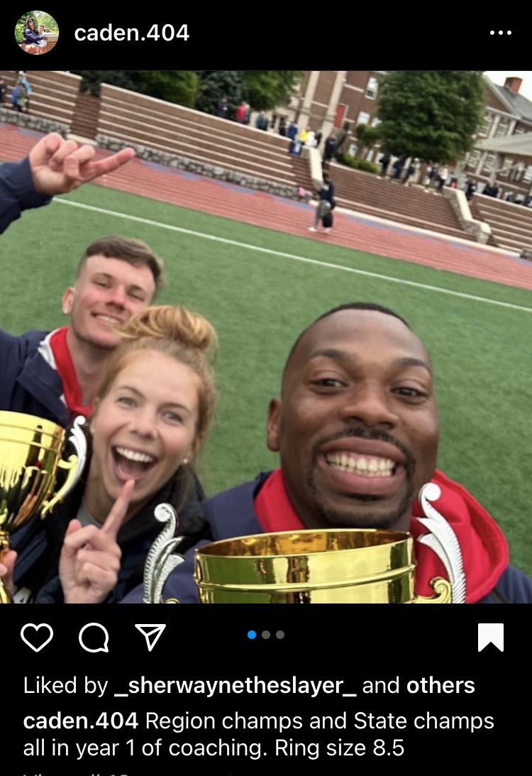 More ⁦⁦⁦@JohnsCreekTrack⁩ alumni news … 2-time State Champion in the 300hurdles @CadenCiul, now coaching at the high school level, watches his team capture the State Championship title!
⁦@LeadGladiator⁩ ⁦@jcgladiators⁩