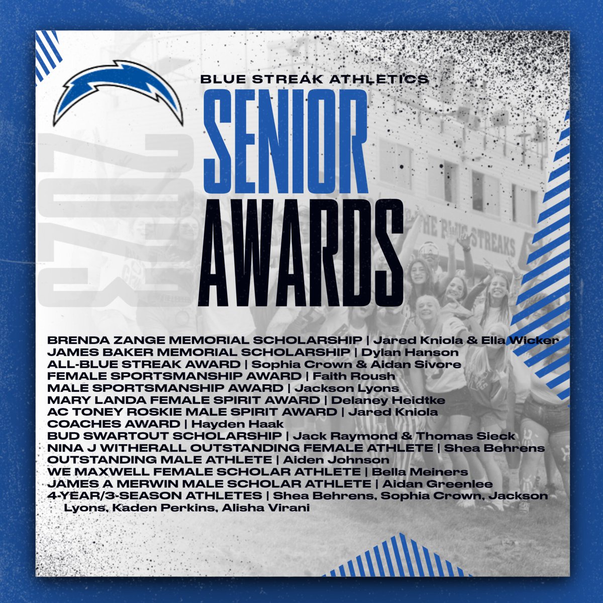 LetsGoStreaks's tweet photo. We had a wonderful time celebrating our senior athletes at Boulder Ridge last night. Congratulations to these honorary award winners and to all of our graduating seniors.

🤟💙⚡️ https://t.co/ETJ3lDJ25H