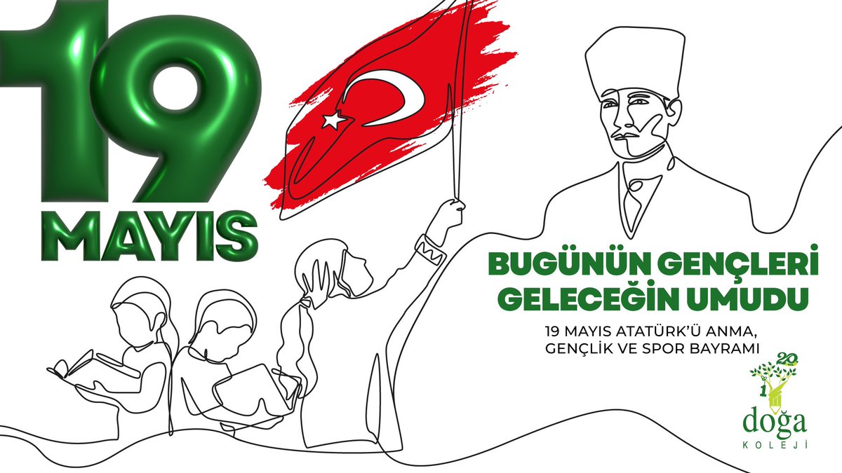 19 Mayıs Atatürk'ü Anma, Gençlik ve Spor Bayramımızı kutluyor, Gazi Mustafa Kemal Atatürk başta olmak üzere Kurtuluş Savaşımızın tüm kahramanlarını saygıyla anıyoruz. 🇹🇷
#19Mayıs1919 #Atamİzindeyiz