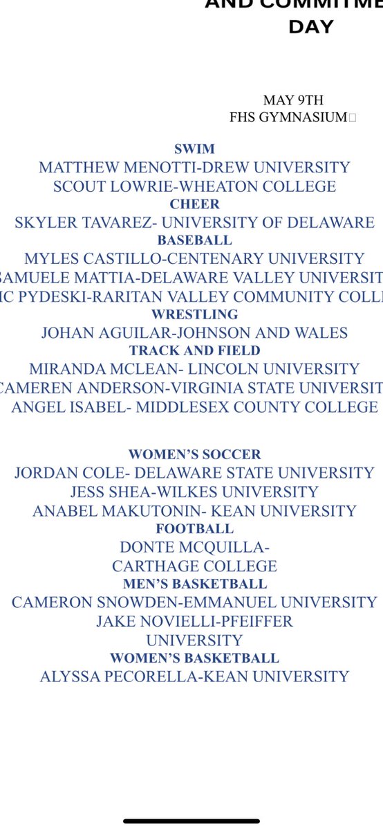 Signing Day at FHS 17 Warriors perusing their Athletic Dreams at higher institutions of Learning!! All of your dreams can come true when you attend Franklin High School!!