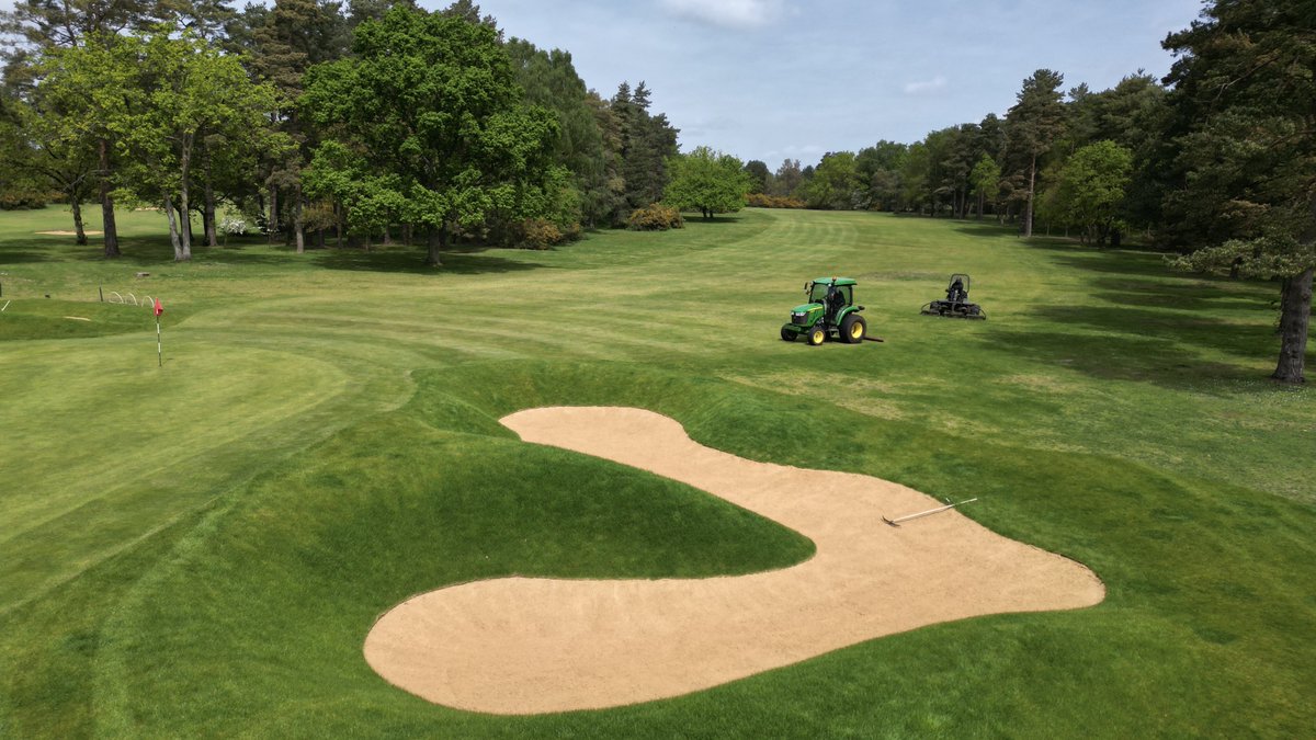 Fairways brushed followed by a cut this morning. Definition improving with some sustained growth.