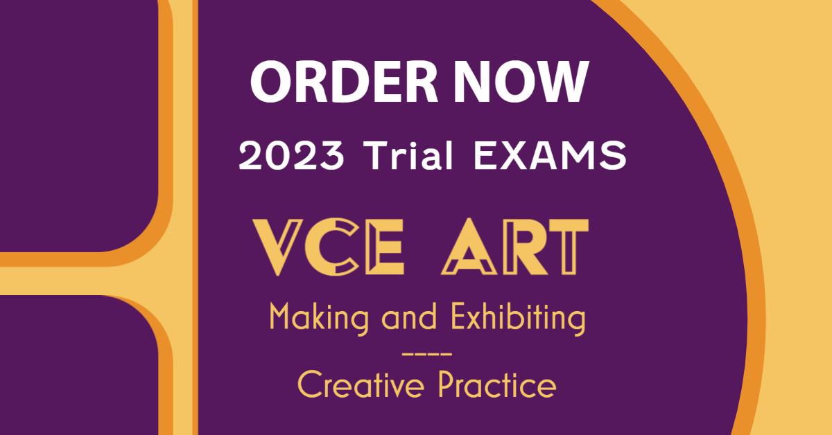 2023 ART Trial Exams are Available Now! 📝

ArtEdVic has developed Trial Exams for both VCE ART: Creative Practice and VCE ART: Making and Exhibiting  to give students a genuine exam experience. ✍️
<a href="/ArtEducationAus/">Art Education Australia</a> 

For more info visit our website aev.vic.edu.au/resources_type…