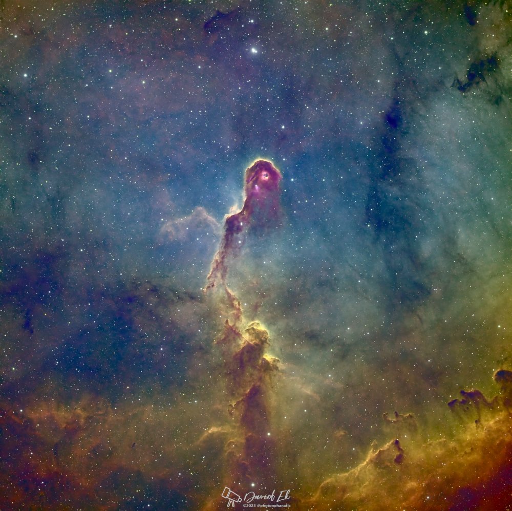 Another reprocess. I shot the Elephant's Trunk last fall, 22.5 hours of 10-min subs in SHO. This time around I applied some decon (BlurXTerminator) and tried adding a synthetic luminance image. I think it turned out decent. #Astrophotography