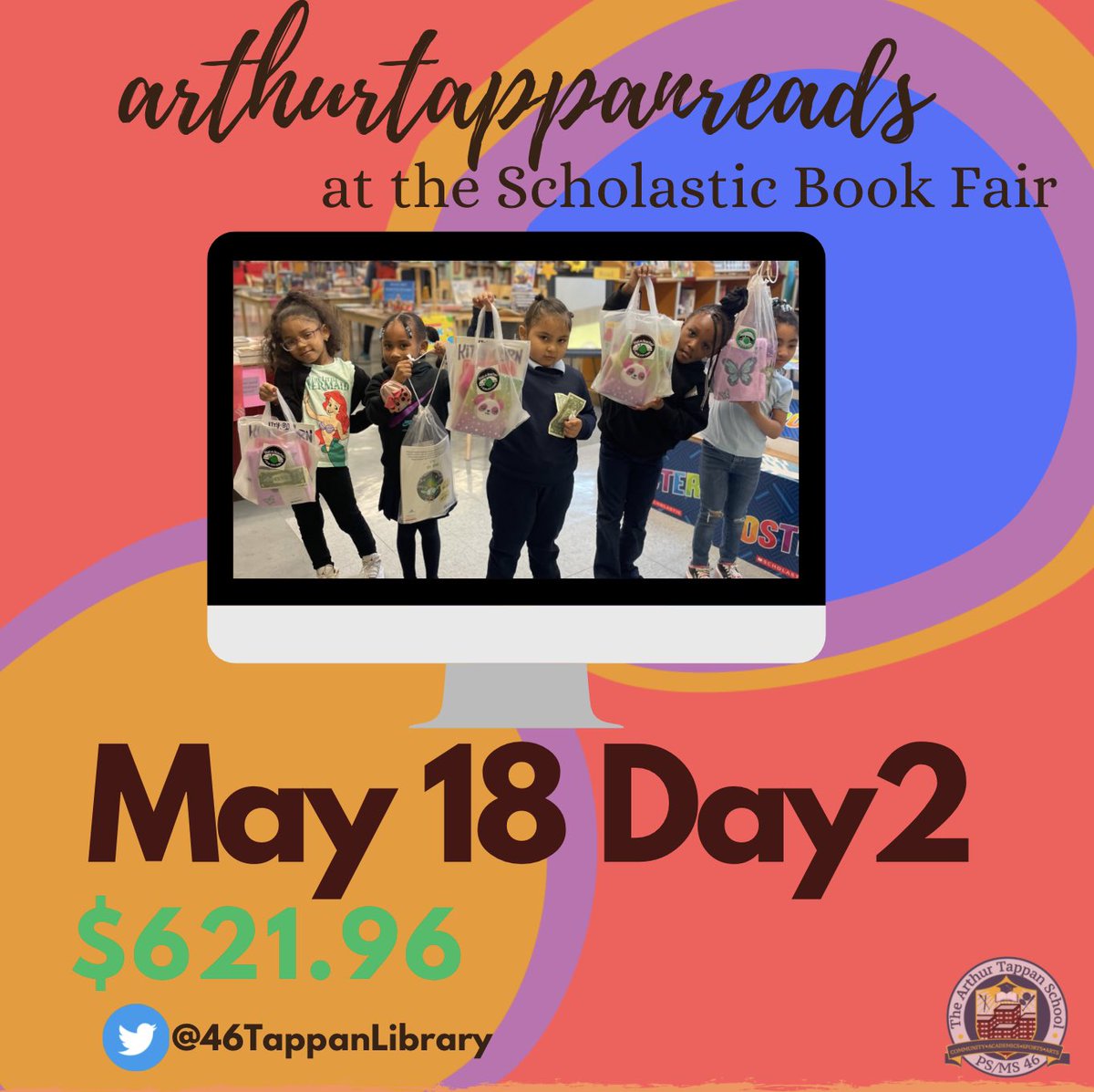 Day Two $621.96 “Keeping a close & high-spirited group of girlfriends whose wisdom I can rely on.” -Michelle Obama #ScholasticBookFair #District5 #ArthurTappanReads #RobinHoodLibrary @psms46Harlem @LMitchellPSMS46 @APWardlow @DrHazell20 @District5NYC @nypl @nycsla @SeanLDavenport