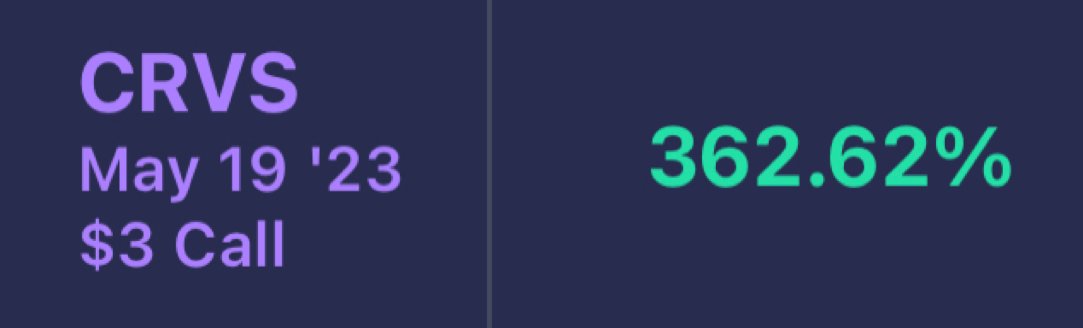 $CRVS close my last runner 💃