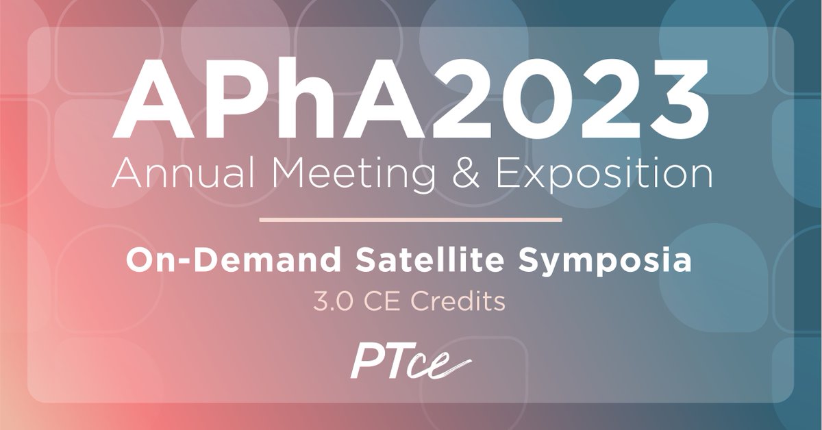 Did you miss our symposia at APhA2023 Annual Meeting and Exposition? Not to worry, our sessions are now available on-demand! Earn up to 3.0 CE credits today! Explore the programs here: bit.ly/3W906qH #OnDemand #APhA2023 #CEcredit #PTCE #FreeCE #pharmacy