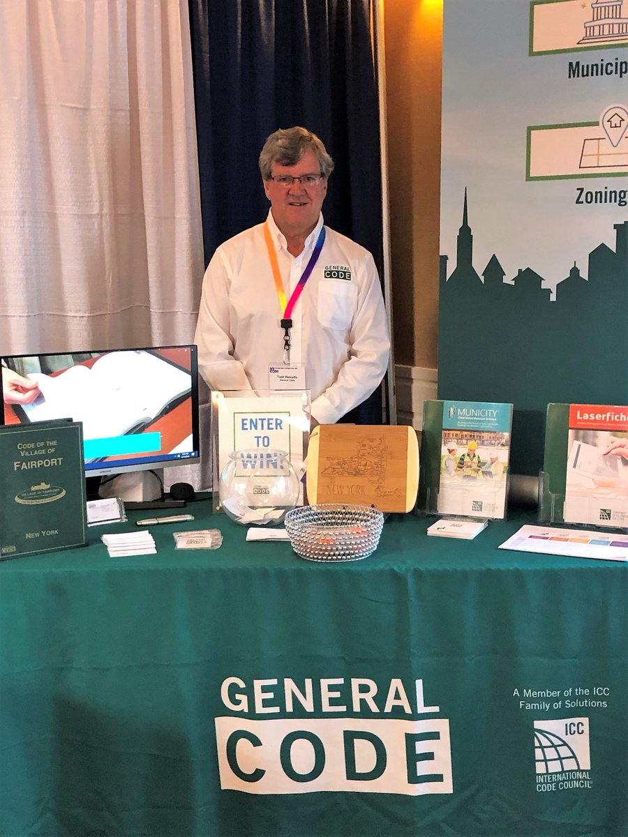 generalcode's tweet photo. We're at the @NYMayors Annual Meeting. Stop at Booth 23. Todd's got info about our expert #codification and code update services, #eCode360®, #MapLink™, Enhanced Zoning Graphics, & more. https://t.co/aOVgVcsLKc
#NYCOM #Mayors #NewYork #LocalGov #GeneralCode @IntlCodeCouncil https://t.co/kvHigE2BJC