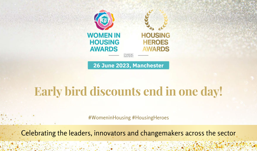 You have just one day left to secure your discounted place at the #WomeninHousing and #HousingHeroes Awards!

We can't wait to return to Manchester and celebrate the leaders, innovators and changemakers across the sector

Book your place today: ow.ly/IRpb50OlfTf