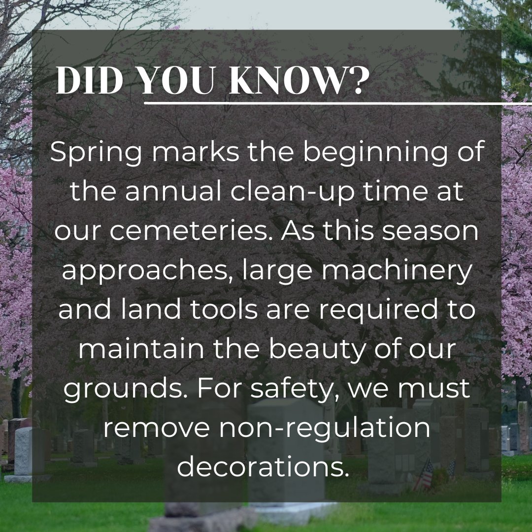 For more detailed information on our regulations for planting, please visit holysepulchre.org/brochures/.

#catholic #catholicfaith #christian #everlastinglife #rochesterny #prayer #faith #honor #family #tradition #cleanup #regulations #safety #didyouknow
