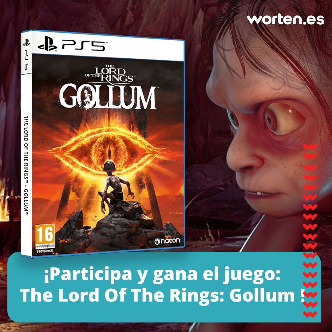 🔥 ¡SORTEO DE UNA COPIA DEL NUEVO VIDEOJUEGO DE “EL SEÑOR DE LOS ANILLOS: GOLLUM”!

Adéntrate en la Tierra Media a través de los ojos de Gollum. 💍

Requisitos: 

1) Seguir a <a href="/WortenES/">Worten</a> y a <a href="/ToIkienverse/">Tolkienverse ᚠ</a> 
2) Darle RT a este tweet
3) Di cuál es tu mayor tesoro usando el hashtag