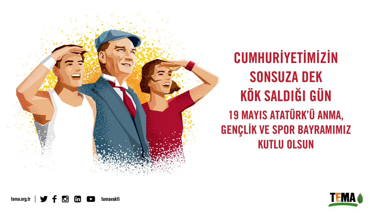temavakfi's tweet photo. 19 Mayıs Atatürk’ü Anma, Gençlik ve Spor Bayramımız kutlu olsun. 🇹🇷 https://t.co/5Y3bFay07h
