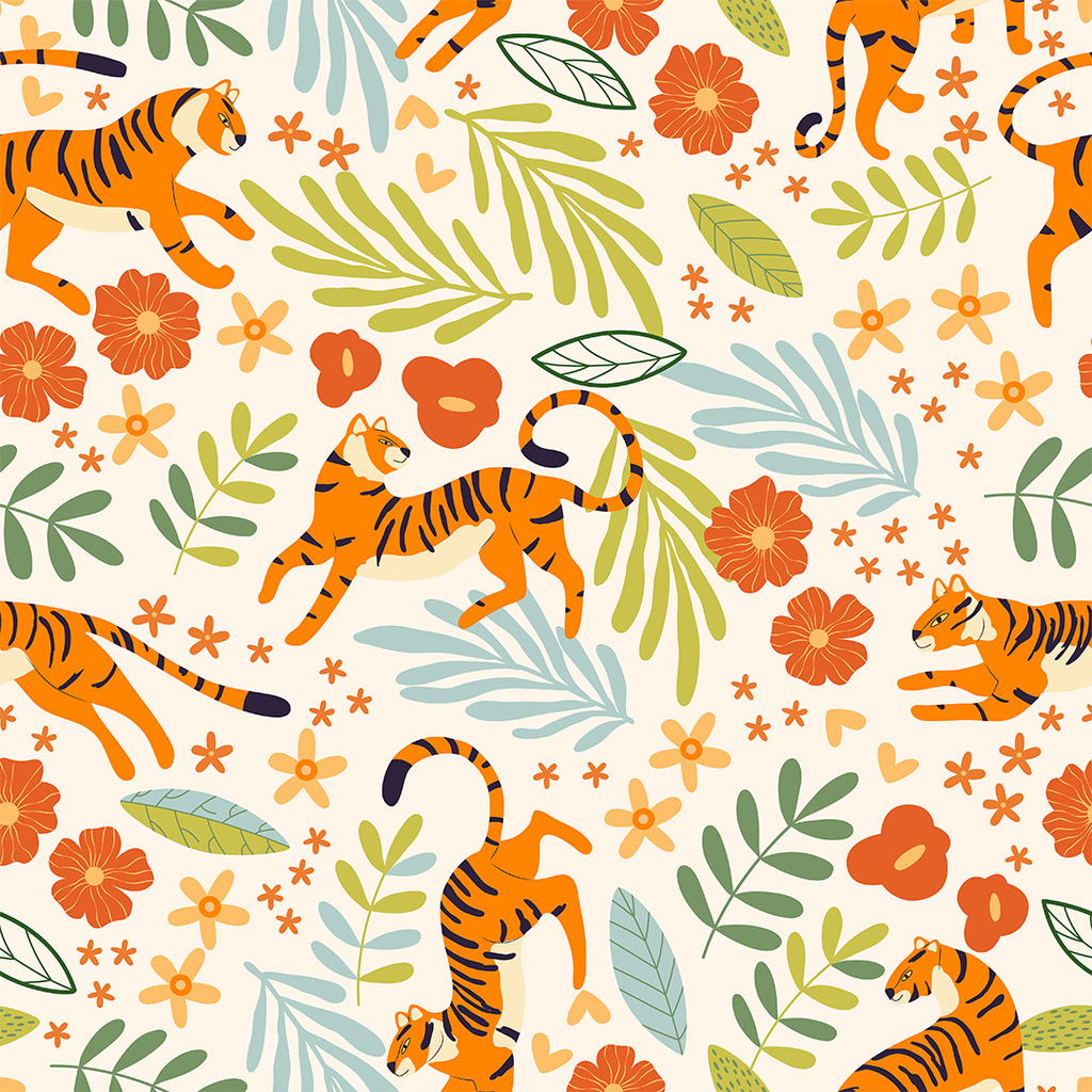 BlueLela's tweet photo. Hey there! Check out my latest creation: Tigers and flowers. 🐯🌺

This playful design is perfect for a variety of products, and I decided to mock it up on a beach bag to show how it can add a pop of color and fun to any accessory. I'd love to see this… https://t.co/82V8NpP31j https://t.co/5TUOH64fXO
